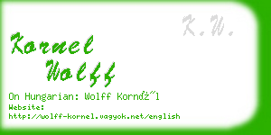 kornel wolff business card